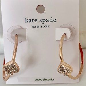 KATE SPADE Everyday Spade Hoop Earrings Rose Gold
